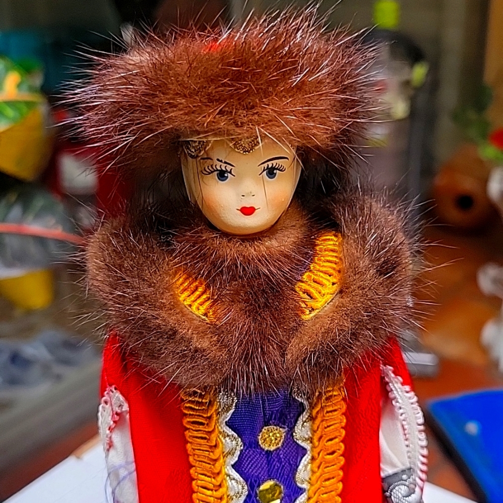 Genuine mink and porcelain Russian Porcelain POCCNR DOLL